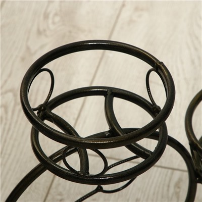 Подставка для цветов, напольная, на 3 горшка, d=14 см, бронзовая, «Камелия»