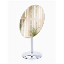 Зеркало настольное, овальное, на ножке, 14.5×29 см, (14.5×19.5 см), цвет серебряный