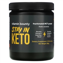 Vitamin Bounty, Stay In Keto, Fractioned MCT Powder from Coconut, 180 g