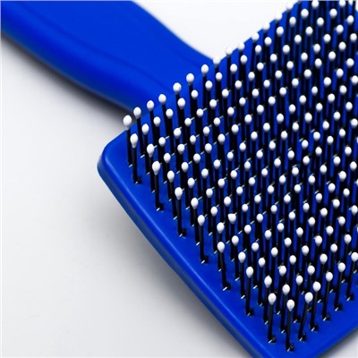 Пуходёрка малая, 6×13.5 с, мягкая, с закруглёнными зубьями, синяя