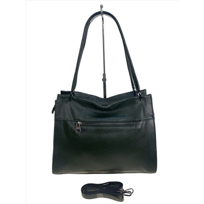 Женская сумка из натуральной кожи, цвет  зеленый