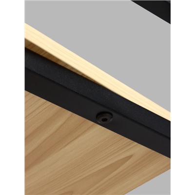 Стеллаж металлический для склада напольный, 5 полок, дерево, 151×60×28 см, чёрный