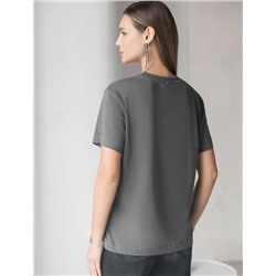 Нарядная футболка с принтом фольгой из премиального хлопка с эластаном