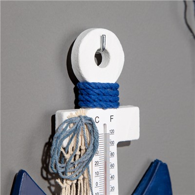 Декор настенный, панно с термометром «Якорь», 21×15 см