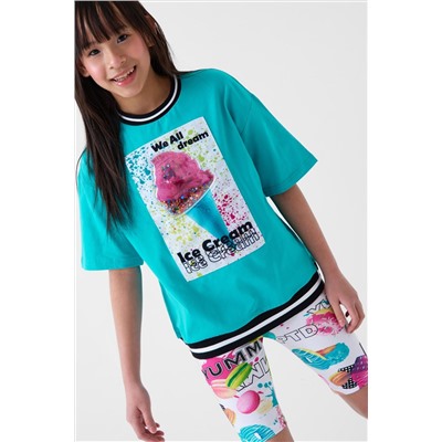 Джемпер трикотажный для девочек (футболка) PLAYTODAY, 1240338