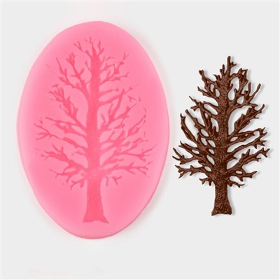 Молд для заливки «Дерево», силикон, 8.2×6 см, розовый