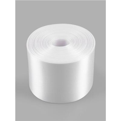 Лента атласная, 100 мм, 100±5 м, белая