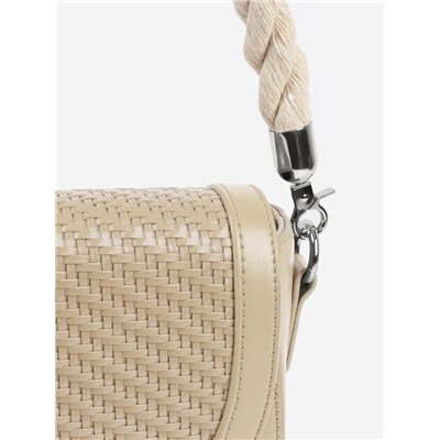 Ручка для сумки, канат, 60×1.5 см, с карабинами, цвет кремовый, серебряный