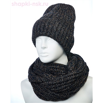 55890-1 Комплект женский флис (колпак+снуд) (56-58)
