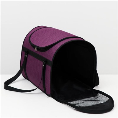 Сумка - переноска для животных, 49×30×35 см, с люком, цвет МИКС