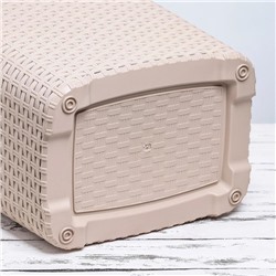 Корзина бельевая «Ротанг», 40 л, 37×29.5×48 см, с крышкой, цвет латте