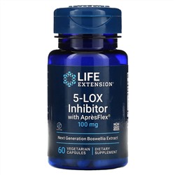 Life Extension, 5-LOX блокатор с ApresFlex, 100 мг, 60 вегетарианских капсул
