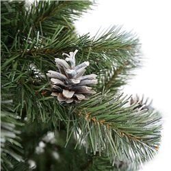 Ель искусственная "Амурская" зеленая заснеженная с шишками 1,5 м