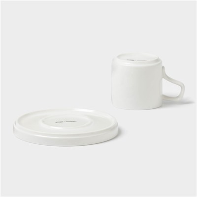 Чайная пара Magistro Modern, 220 мл, 15×15×8 см, фарфор, белая