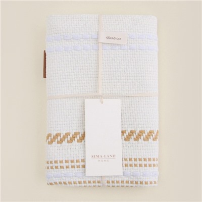 Наволочка декоративная с вышивкой SL Home, 45×45 см, хлопок 100%, молочная