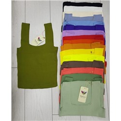 трикотажный топ с квадратным вырезом