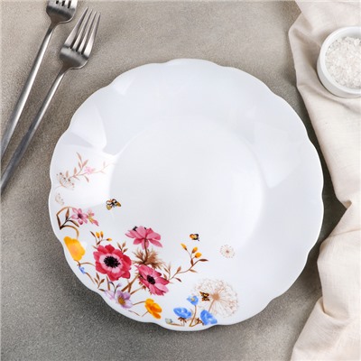 Тарелка обеденная Доляна «Летняя романтика», d=25,4 см, стеклокерамика