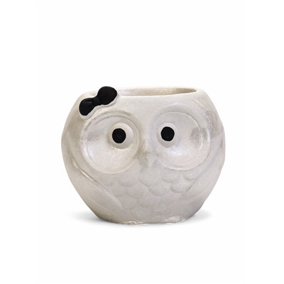 Фигурное кашпо для цветов «Сова», 6.5×7.5×6 см, гипс, белое