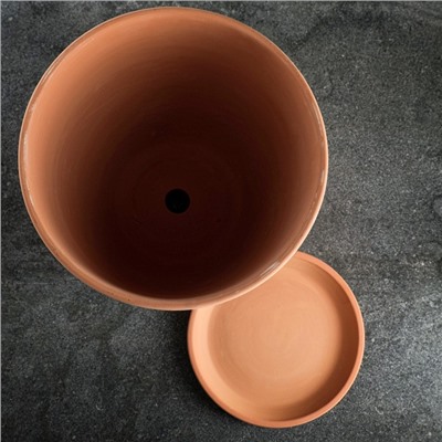 Горшок для цветов «Терра №6», керамический, с поддоном, 10.2 л, терракот