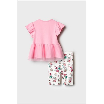 Комплект детский трикотажный для девочек: джемпер (футболка), брюки (легинсы укороченные) PLAYTODAY, 1240075