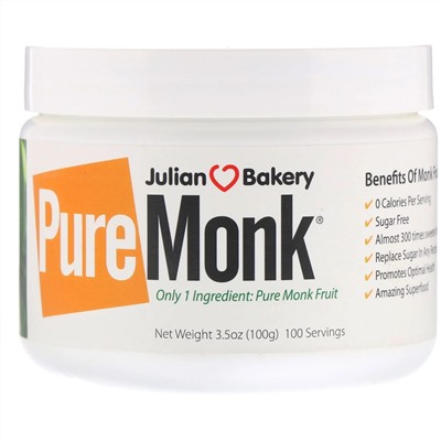 Julian Bakery, обезьяний фрукт, 100 г (3,5 унции)