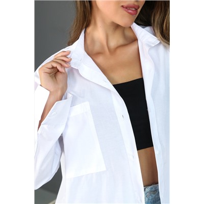 Рубашка женская удлиненная оверсайз РЖ-003