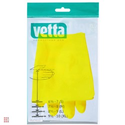 Перчатки резиновые желтые, L, VETTA
