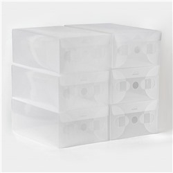 Коробка для хранения обуви с крышкой Large size, 20×33×12 см, 6 шт.