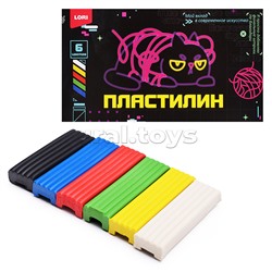 Пластилин 6 цв. 15 гр. "Киберкотики" пенал
