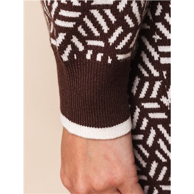 Платье жаккардовой вязки с кашемиром