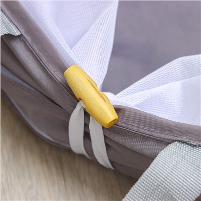 Корзина для белья складная Доляна, 35×35×43 см, серая