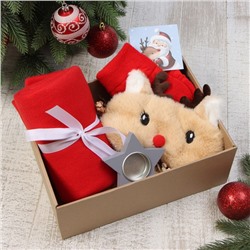 Новогодний подарочный набор «Тёплых объятий» плед и аксессуары