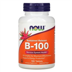 Now Foods, В-100, длительного высвобождения, 100 таблеток