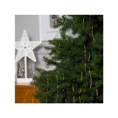 Гирлянда «Конский хвост» 10 нитей по 1 м, IP20, медная нить, 100 LED, 2 режима, батарейки AAх3 (нет в комплекте), свечение тёплое белое