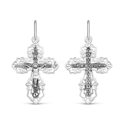 Крест из чернёного серебра - 3,3 см 925 пробы К3-214ч