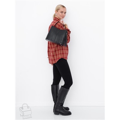 Сумка женская кожаная 2385-1Y black Polina&Eiterou