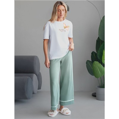 Футболка с принтом свободная эластичная из премиального хлопка