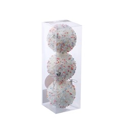 Ёлочные игрушки «Абель», шары новогодние, d=8 см, 3 шт., колор