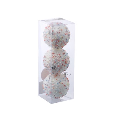 Ёлочные игрушки «Абель», шары новогодние, d=8 см, 3 шт., колор