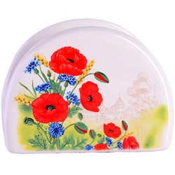 60284 Салфетница на стол 9,5х4,4х7,1см Цветущие Маки доломит LR (х60)
