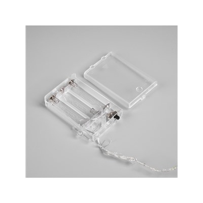 Гирлянда «Нить» 5 м роса с насадками «Перламутр», IP20, нить серебристая, 50 LED, батарейки AAx2 (не в комплекте), 2 режима, свечение тёплое белое