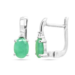 Серьги из серебра изумруд берилл, Мария