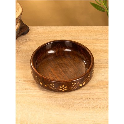 Чаша «Стебель», 17.5×17.5×5 см, дерево шишам