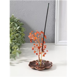 Подставка под благовония «Дерево на цветке», рыжий, 72 камня, 9×9×13.5 см