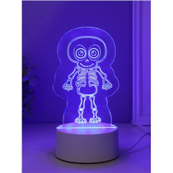Светильник 3D RISALUX «Скелетик», LED-ночник, RGB, от сети, 9.5×8.5×14.8 см