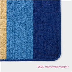 Коврик для дома Доляна «Листья», 40×60 см, синий