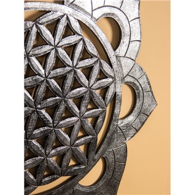 Панно «Подсолнух», 60×60×1 см, МДФ, серебро