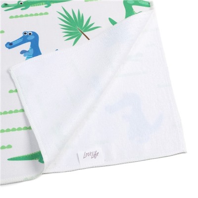 Полотенце-пончо детский LoveLife «Крокодильчики» 60×120 см, микрофибра, 225 г/м²