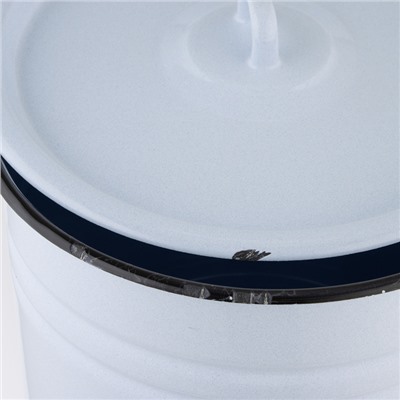 УЦЕНКА Ведро эмалированное цельнотянутое, 9 л, с крышкой, светлое