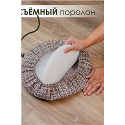 Набор сидушек на круглый табурет 4 шт Плетенка черный